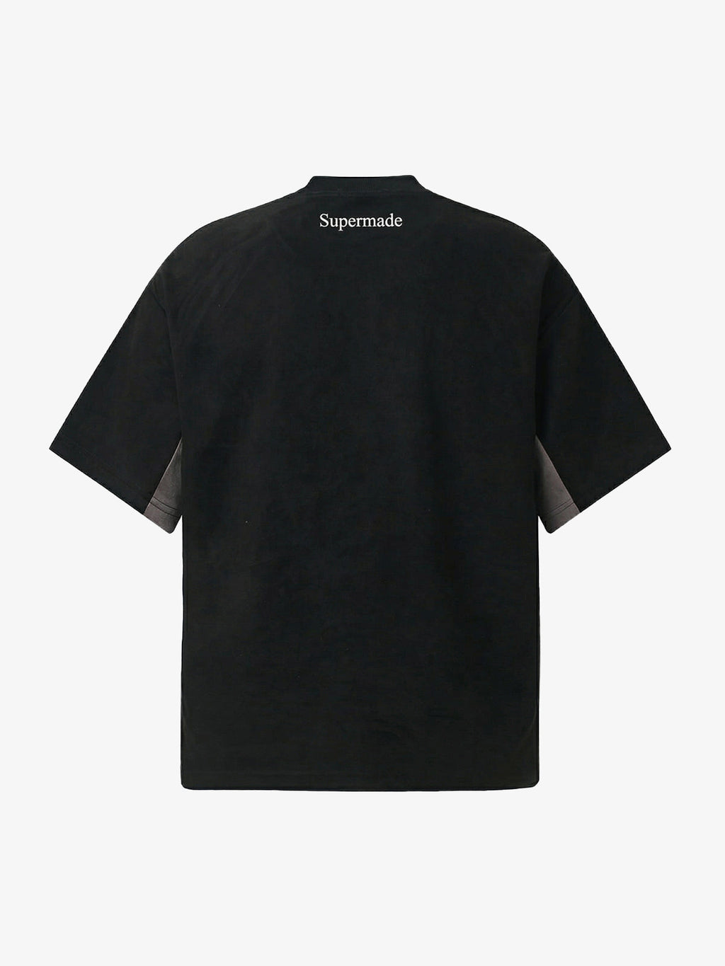 Suede Logo Embroidered Patchwork Short Sleeve T-Shirt