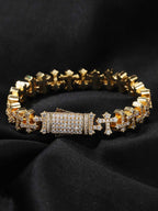 Cross Link Iced Bracelet