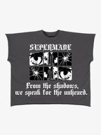 Gothic Text Graphic Cut-Off Sleeveless T-Shirt