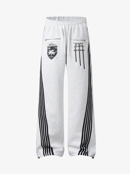 Crest & Sword Graphic Side Stripe Sweatpants