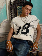 Waffle Thorn Print Sleeveless T-Shirt