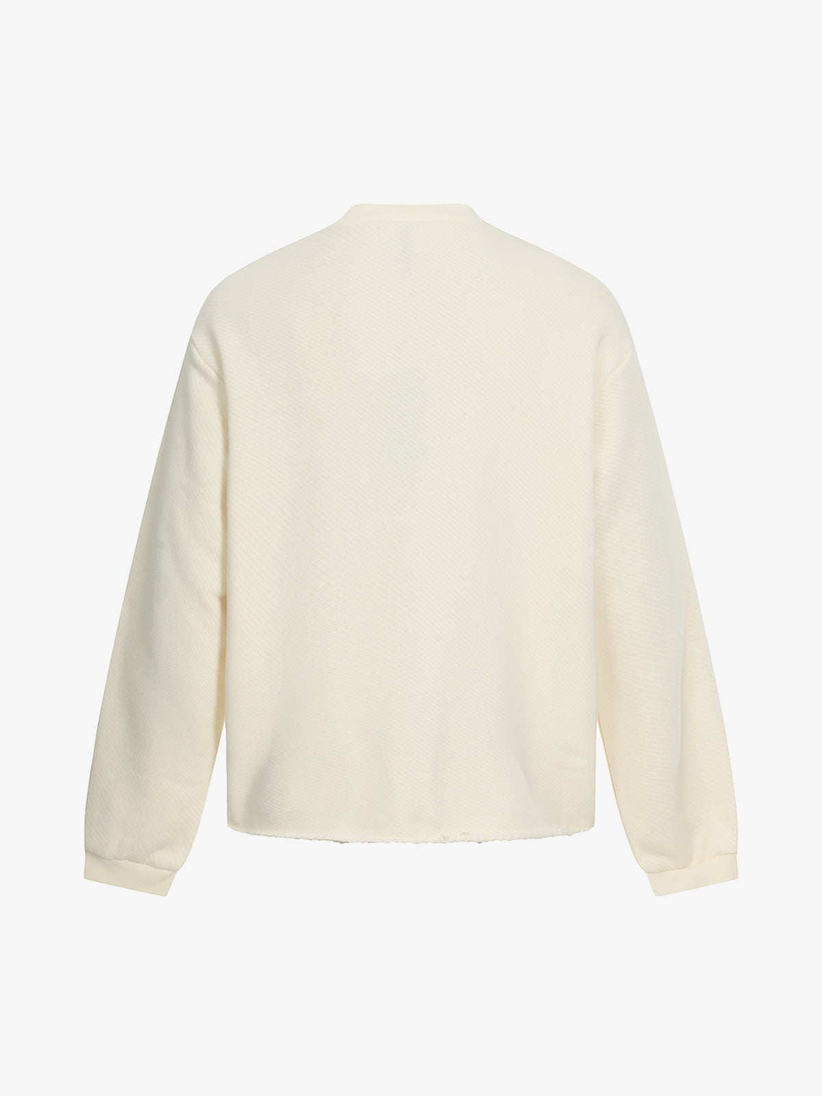 Raw Hem Clean-Fit Crew Neck Pullover
