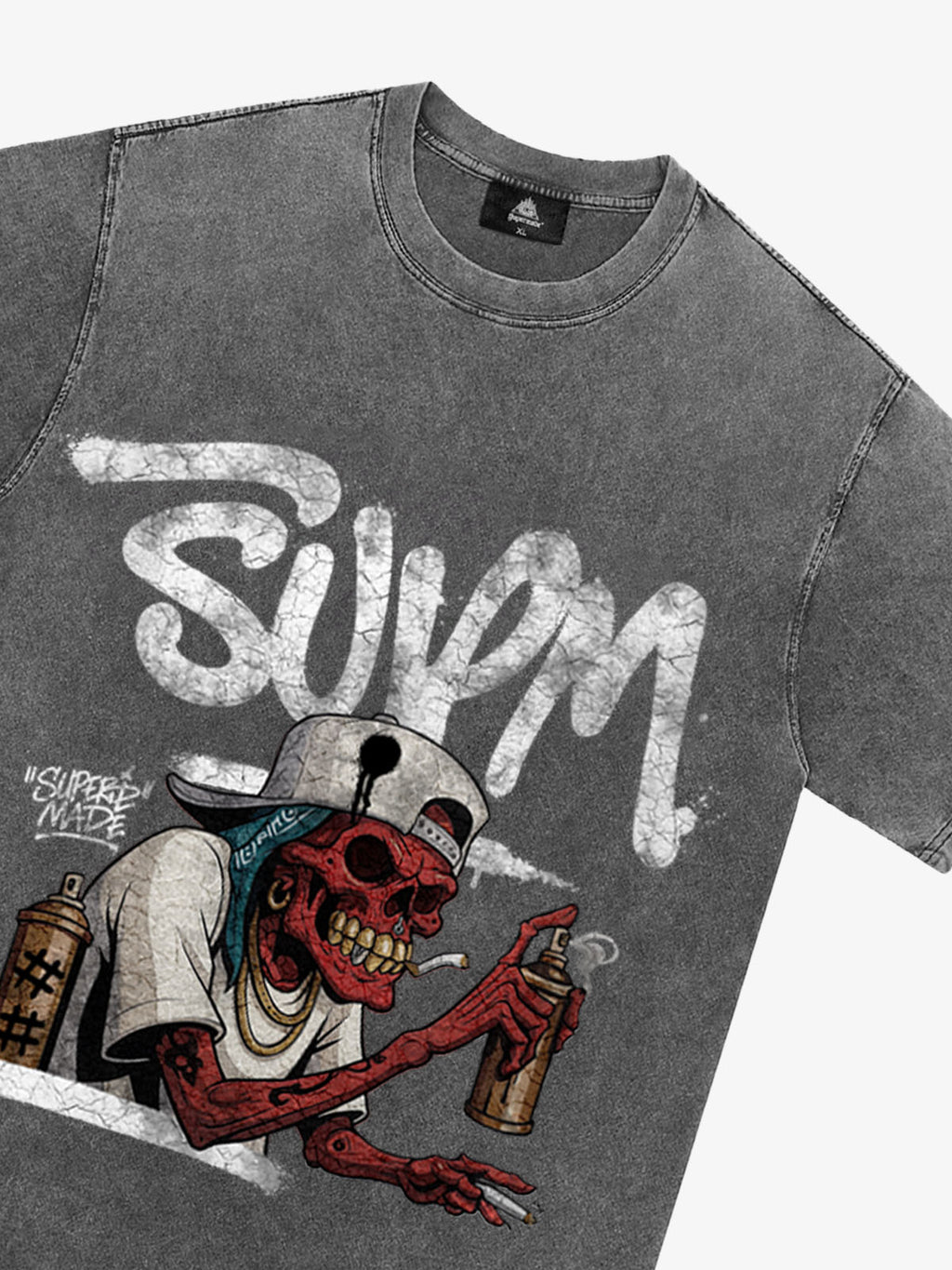 Street Trendy Skull Spray-Paint Graffiti Master T-Shirt