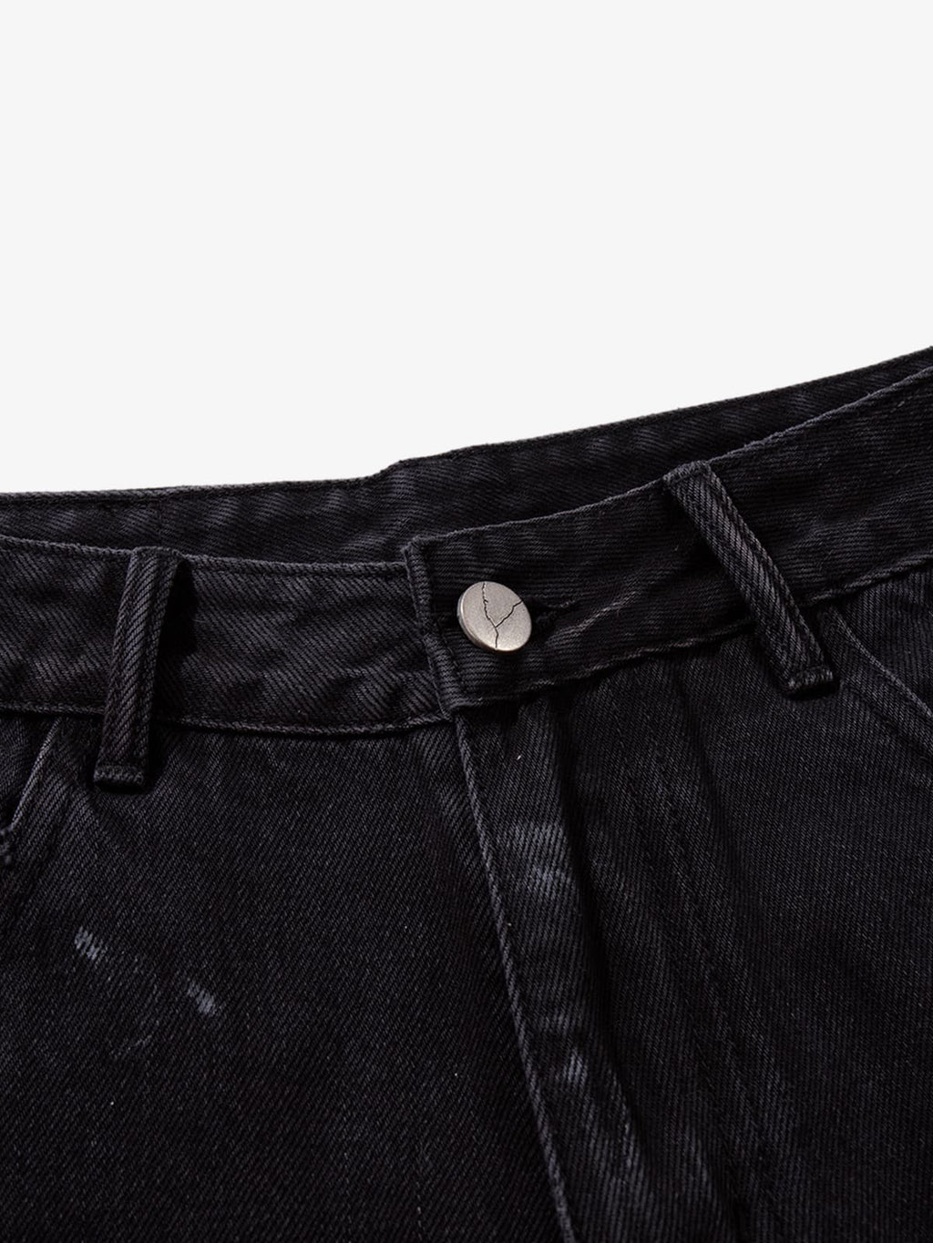 Retro Rhinestone Graffiti Washed Straight Jeans
