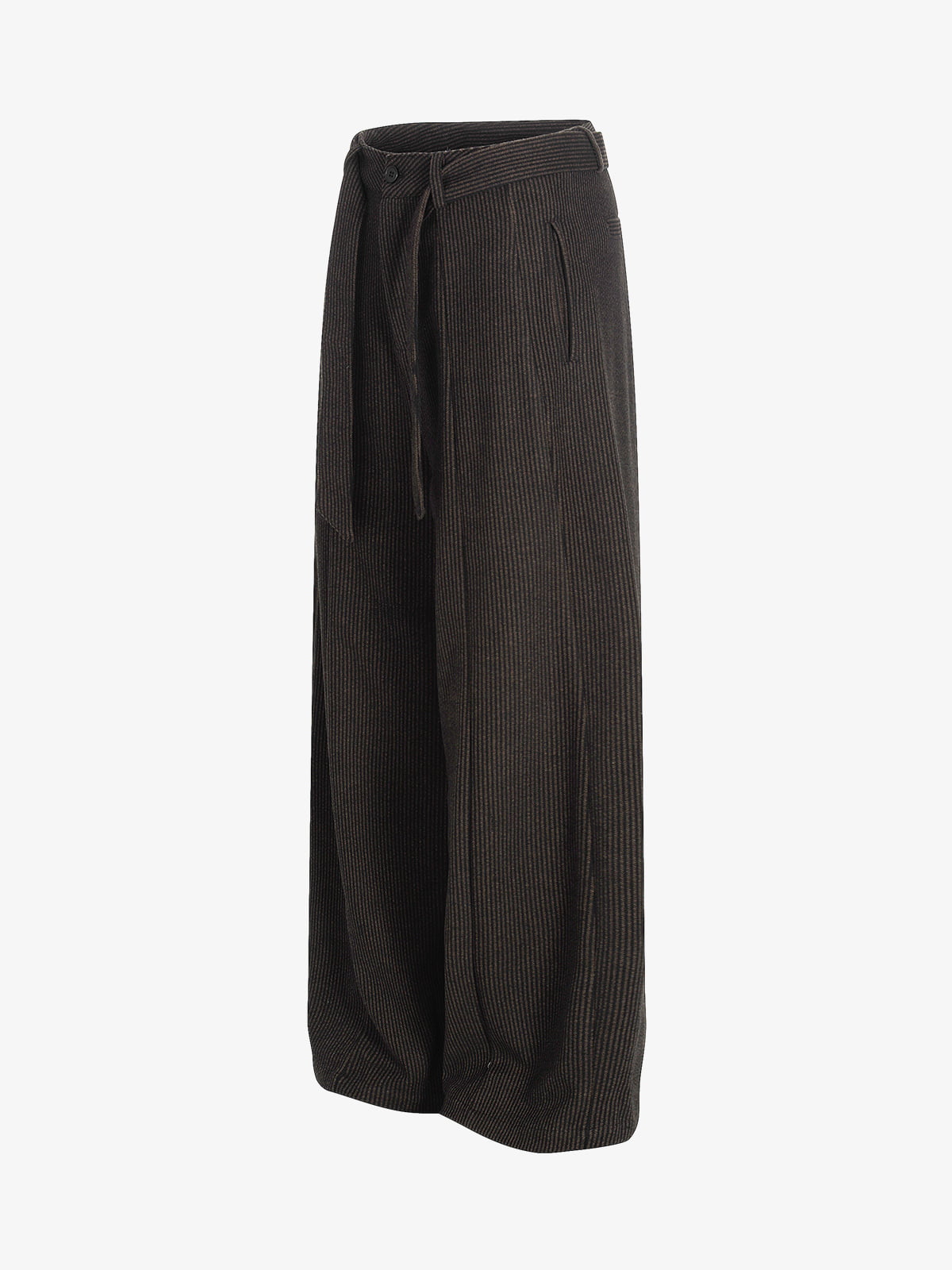 Vintage Corduroy Belted Pleated Baggy Pants