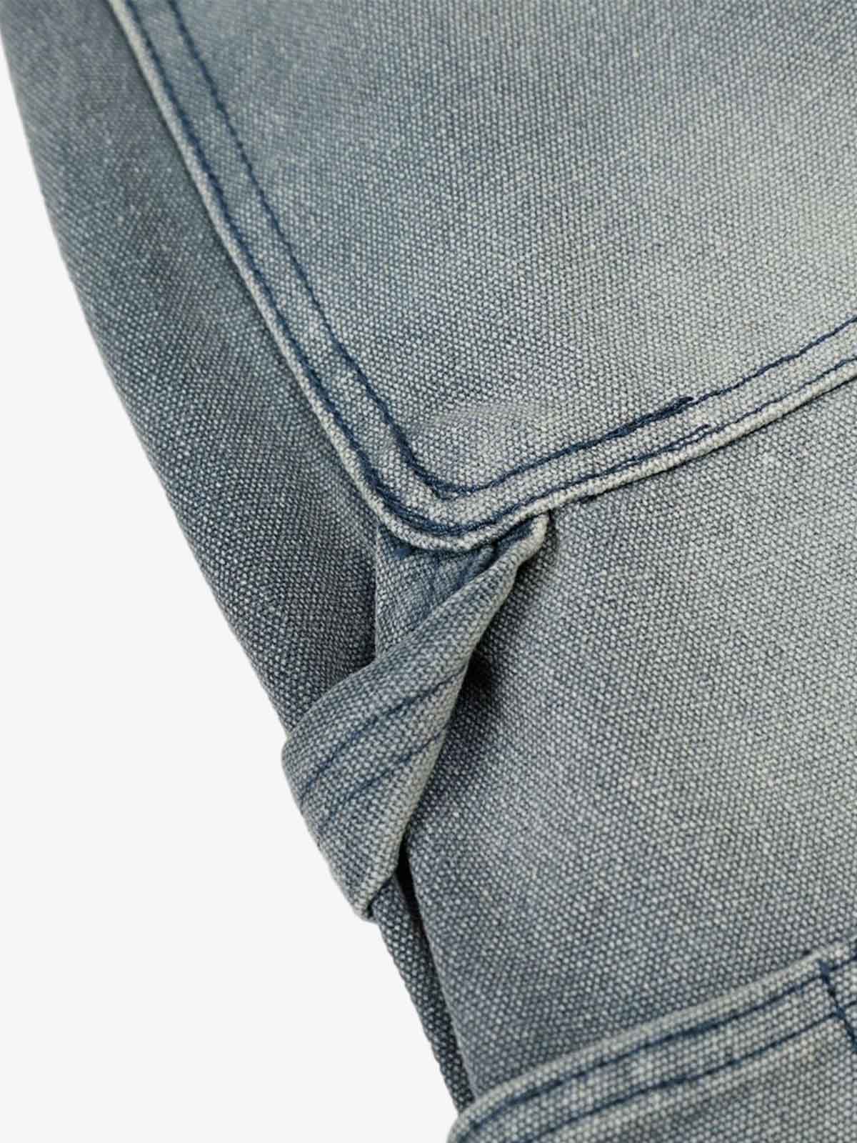 Vintage Washed Ruched Detail Utility Jeans