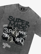 Streetwear Graffiti Character Collage Graphic T-Shirt