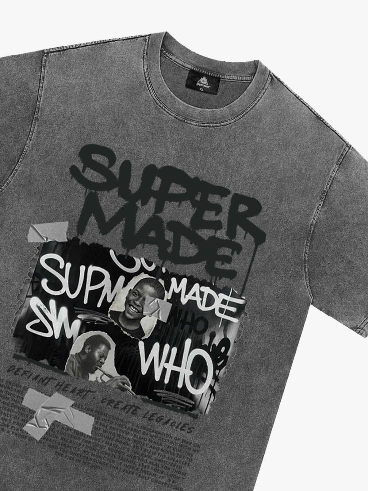 Streetwear Graffiti Character Collage Graphic T-Shirt