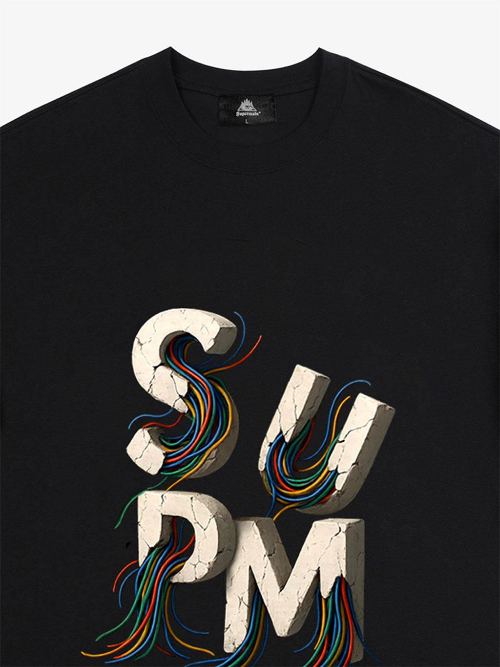 SPMD Letter Cable Graphic T-Shirt