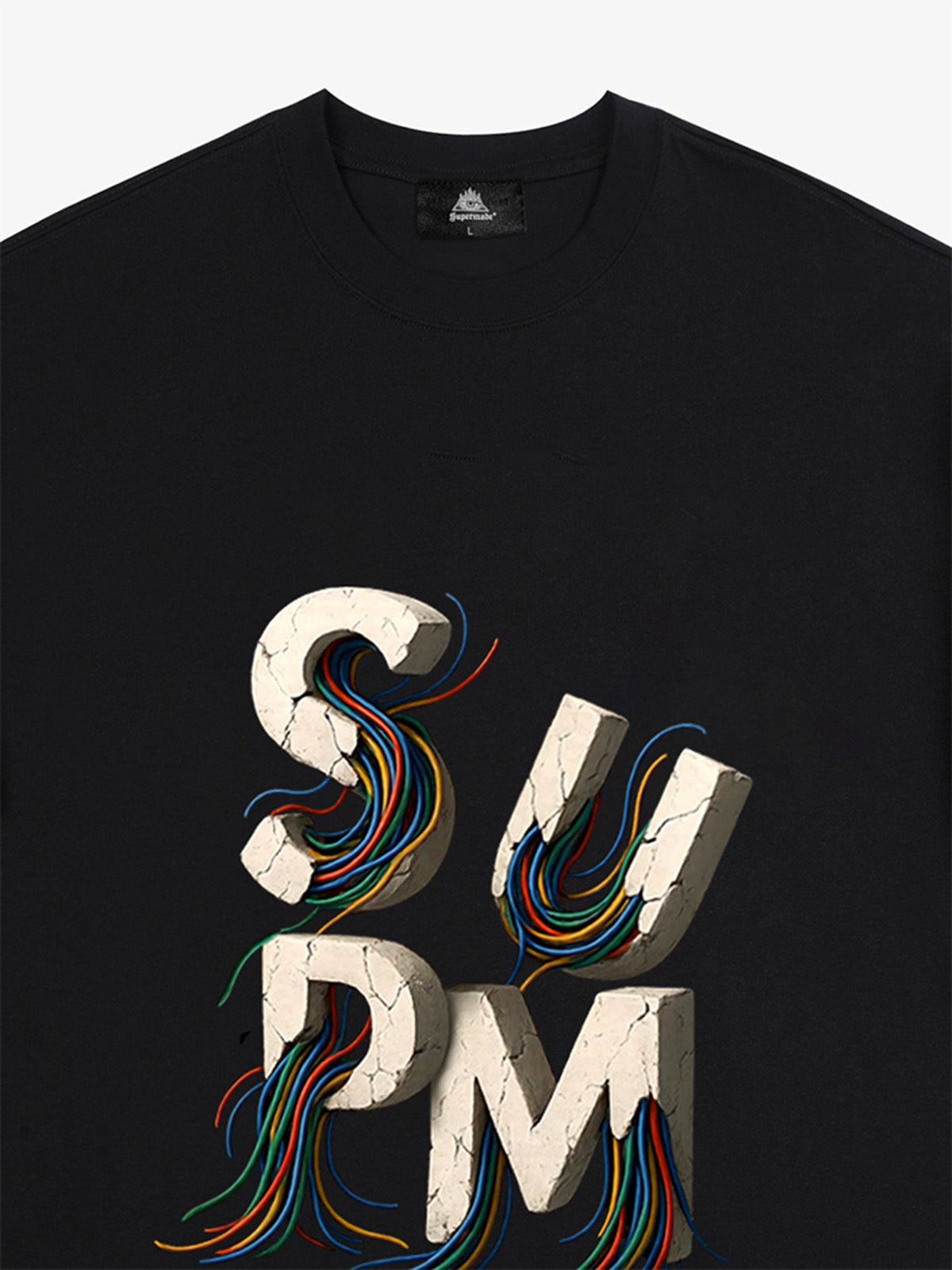 SPMD Letter Cable Graphic T-Shirt
