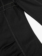 Contrast Stitch High-Waist Wide-Leg Barrel Jeans