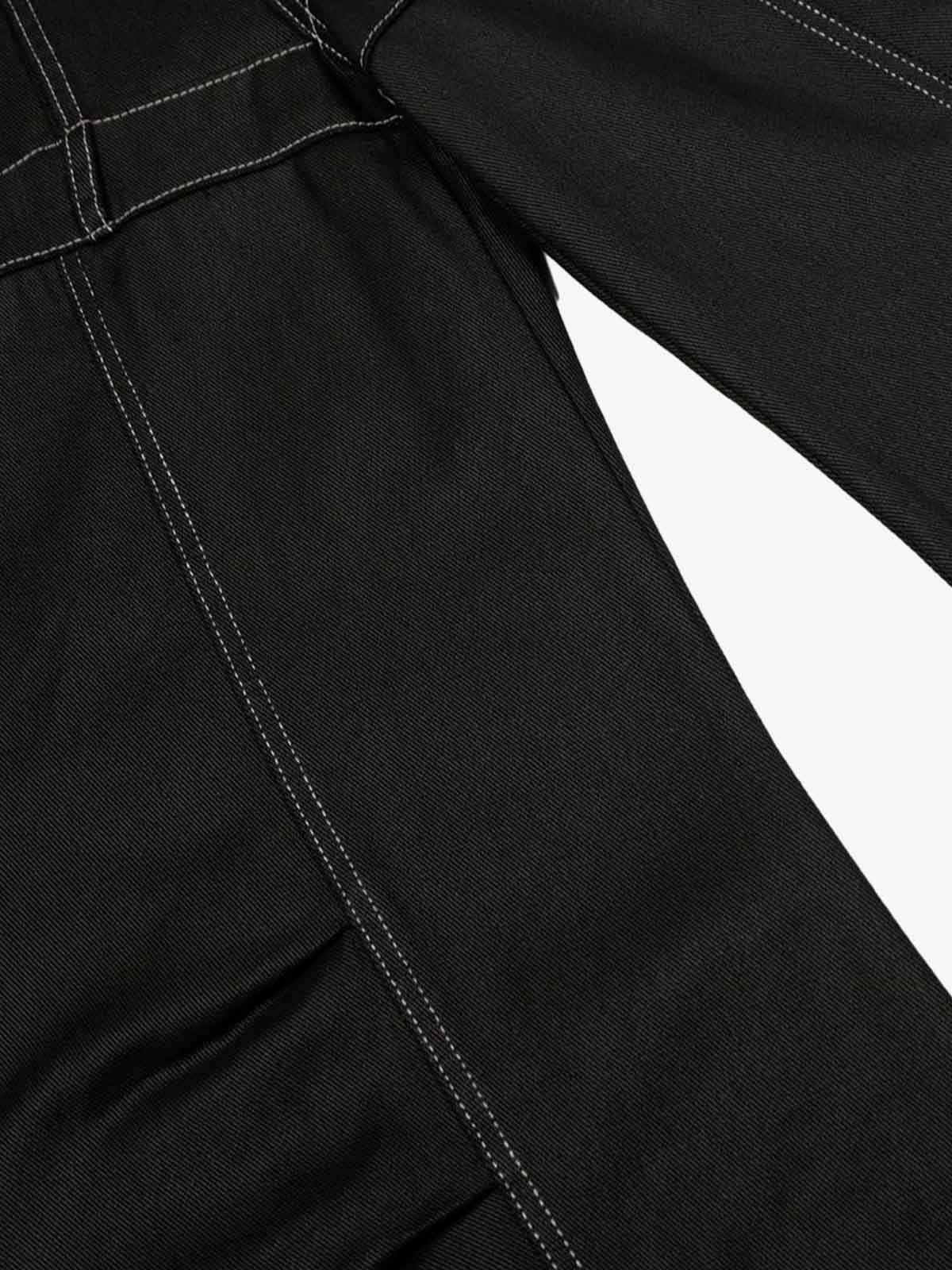 Contrast Stitch High-Waist Wide-Leg Barrel Jeans