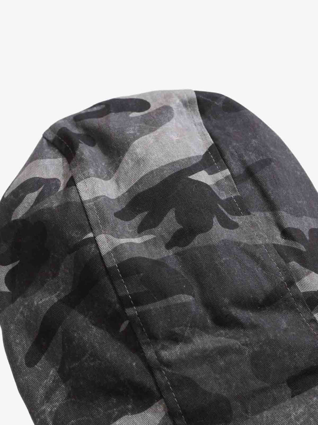 Vintage Camo Faux Fur Hood Padded Bomber Jacket