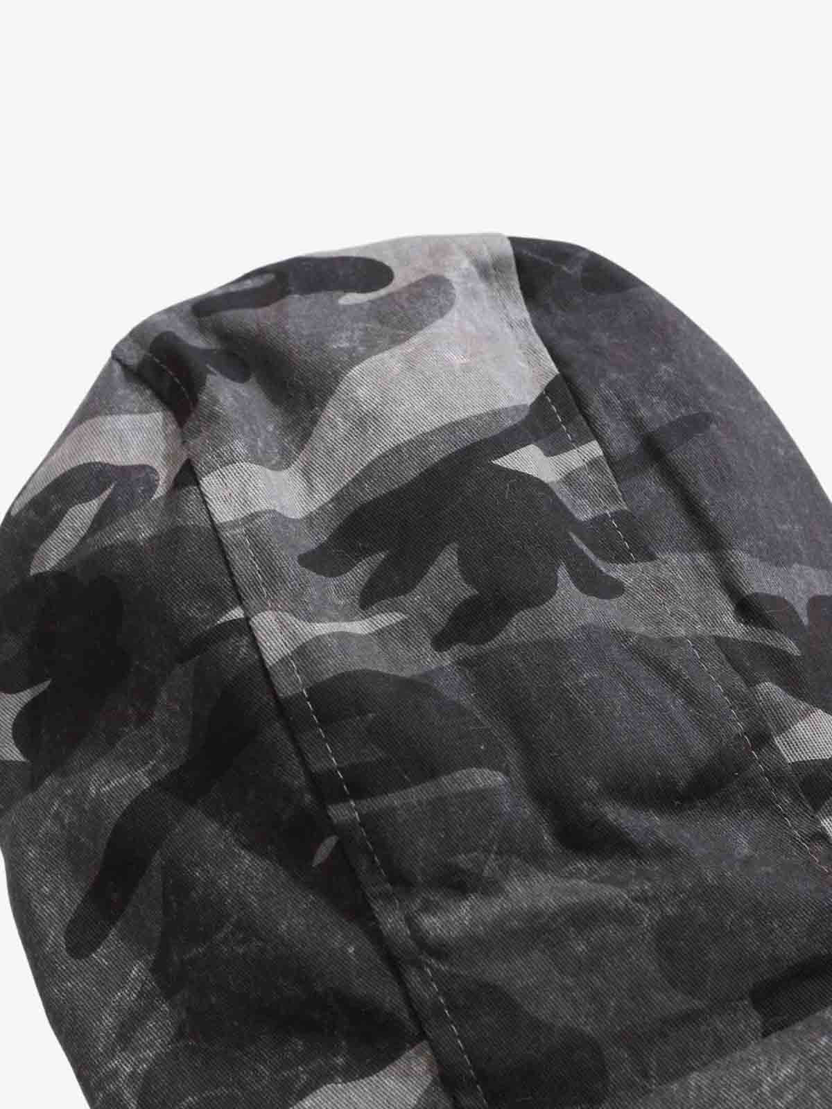 Vintage Camo Faux Fur Hood Padded Bomber Jacket