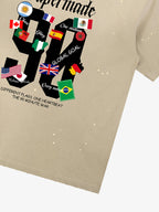 Washed 90 Flags Soccer Graphic T-Shirt
