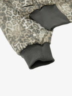 Vintage Leopard Print Bomber Jacket - 2540