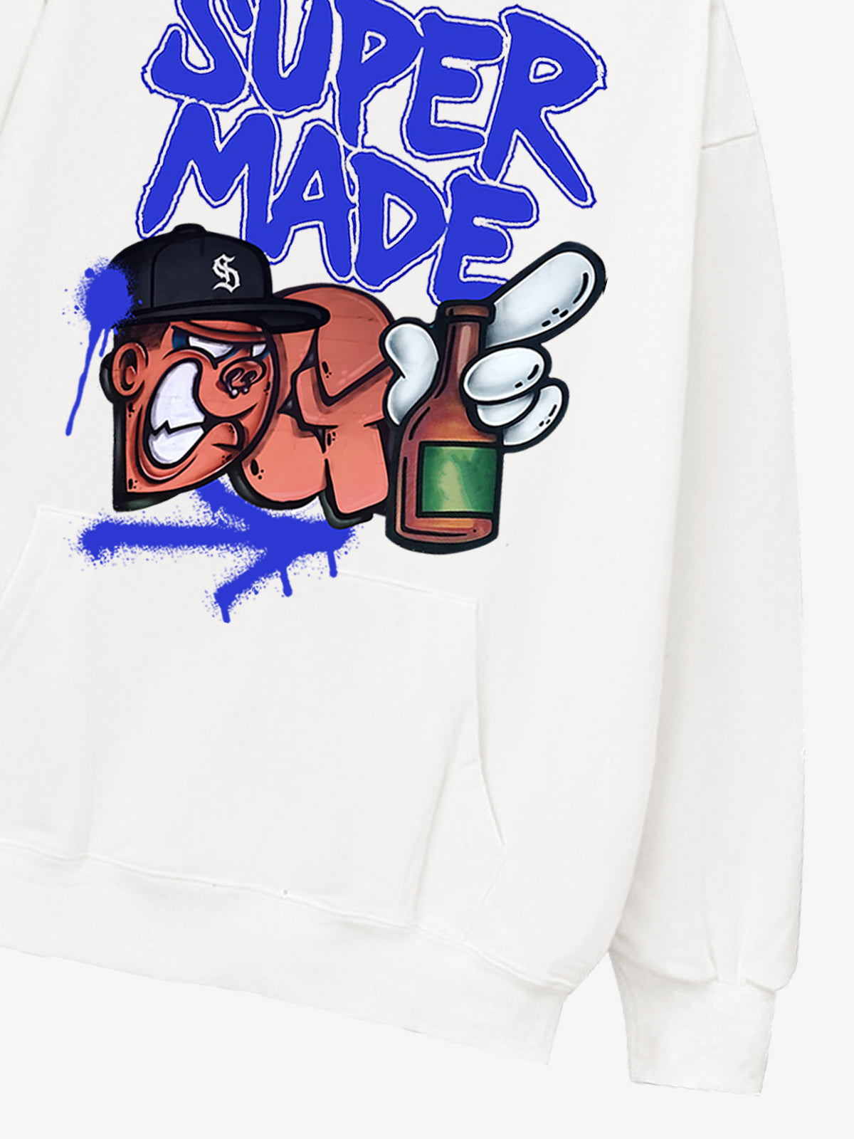 Original Contrast Color Letter Graphic Hoodie