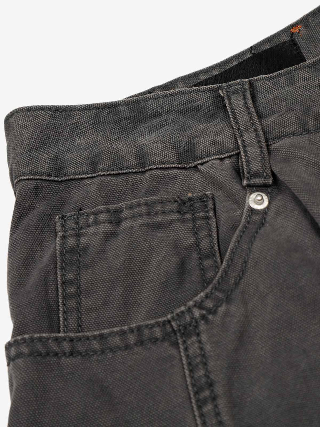 High Waist Button Fly Curved Seam Washed Jeans