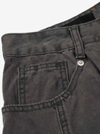 High Waist Button Fly Curved Seam Washed Jeans