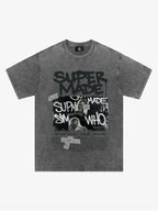 Streetwear Graffiti Character Collage Graphic T-Shirt