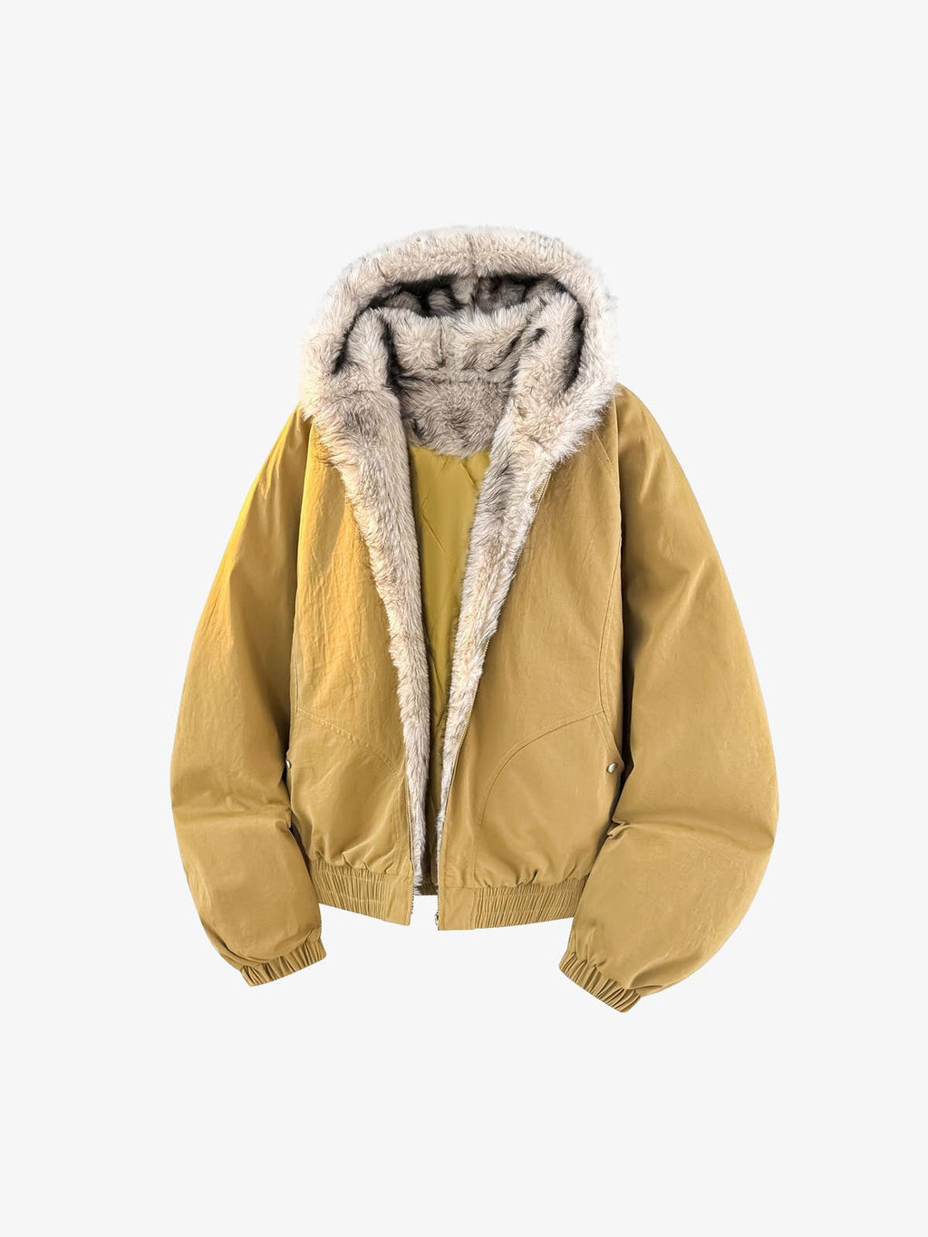 Street Faux Fur Collar Hooded Windproof Padded Jacket