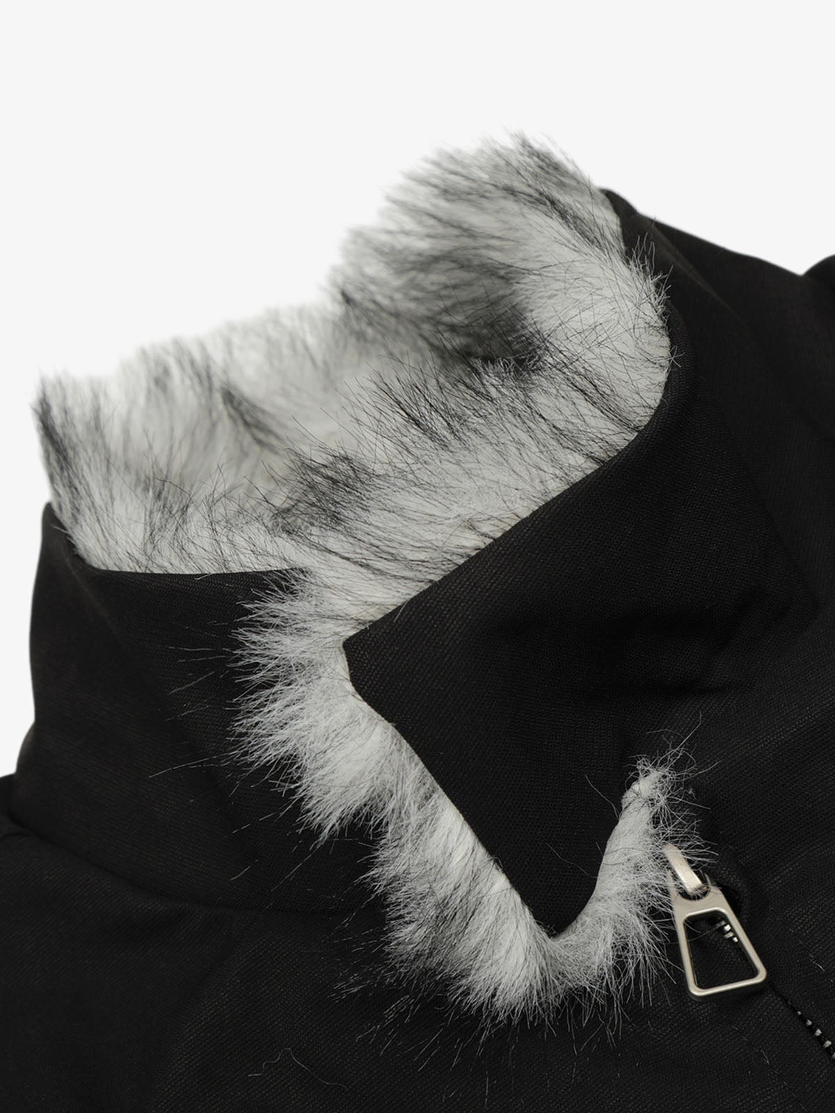 Vintage Stand Collar Fur Lined Bomber Jacket