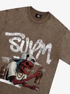 Street Trendy Skull Spray-Paint Graffiti Master T-Shirt