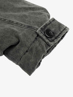 Vintage Distressed Pleated Shearling Collar Fleece Jacket