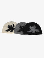 Vintage Fuzzy Cat Pattern Knit Beanie Hat