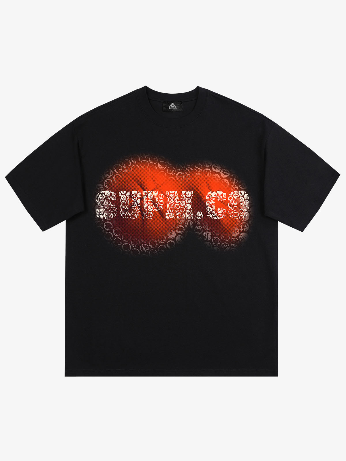 SUPM Foam Texture Basketball Pattern Graphic T-Shirt