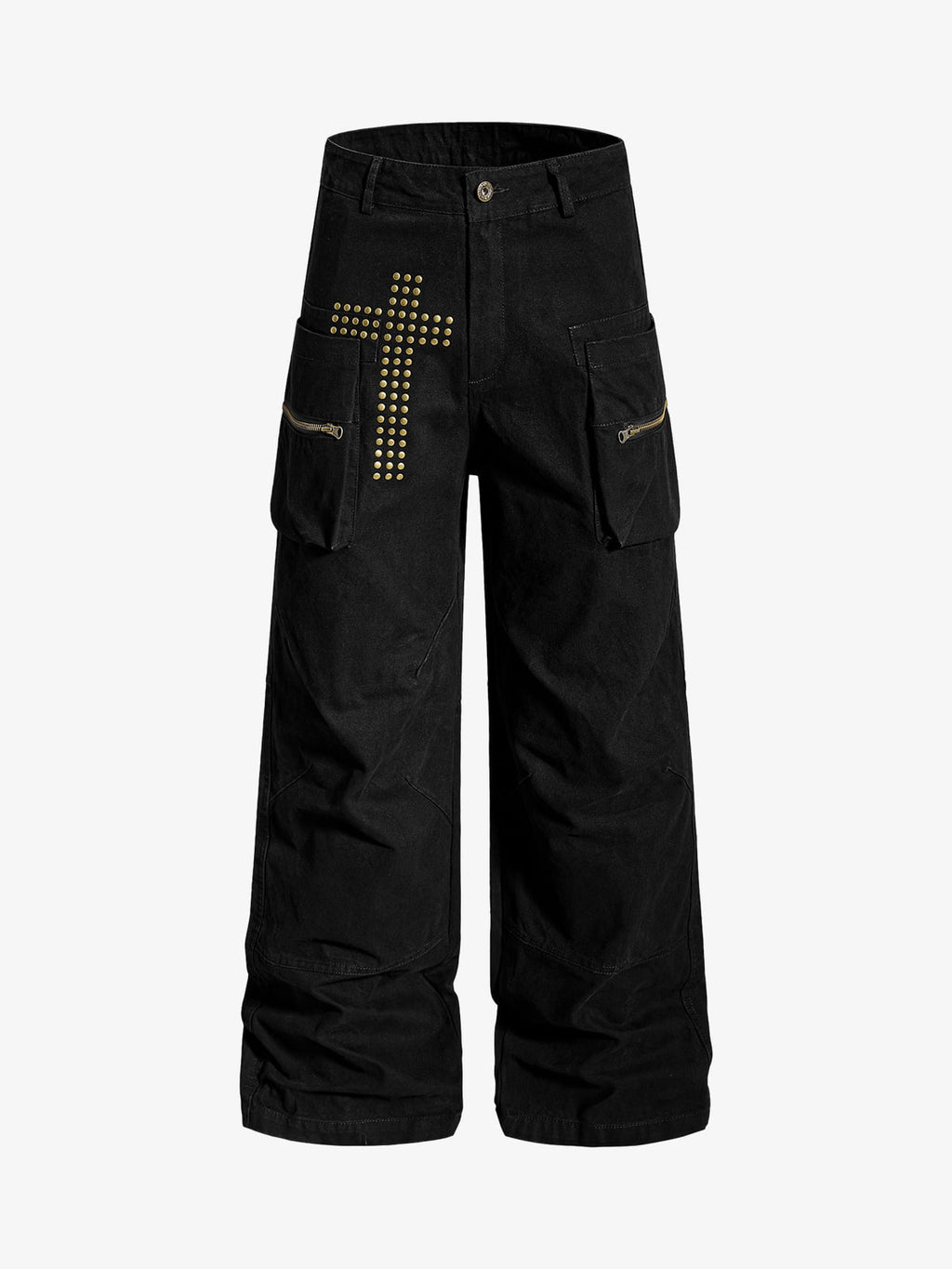 Vintage Utility Studded Cross Straight Leg Pants