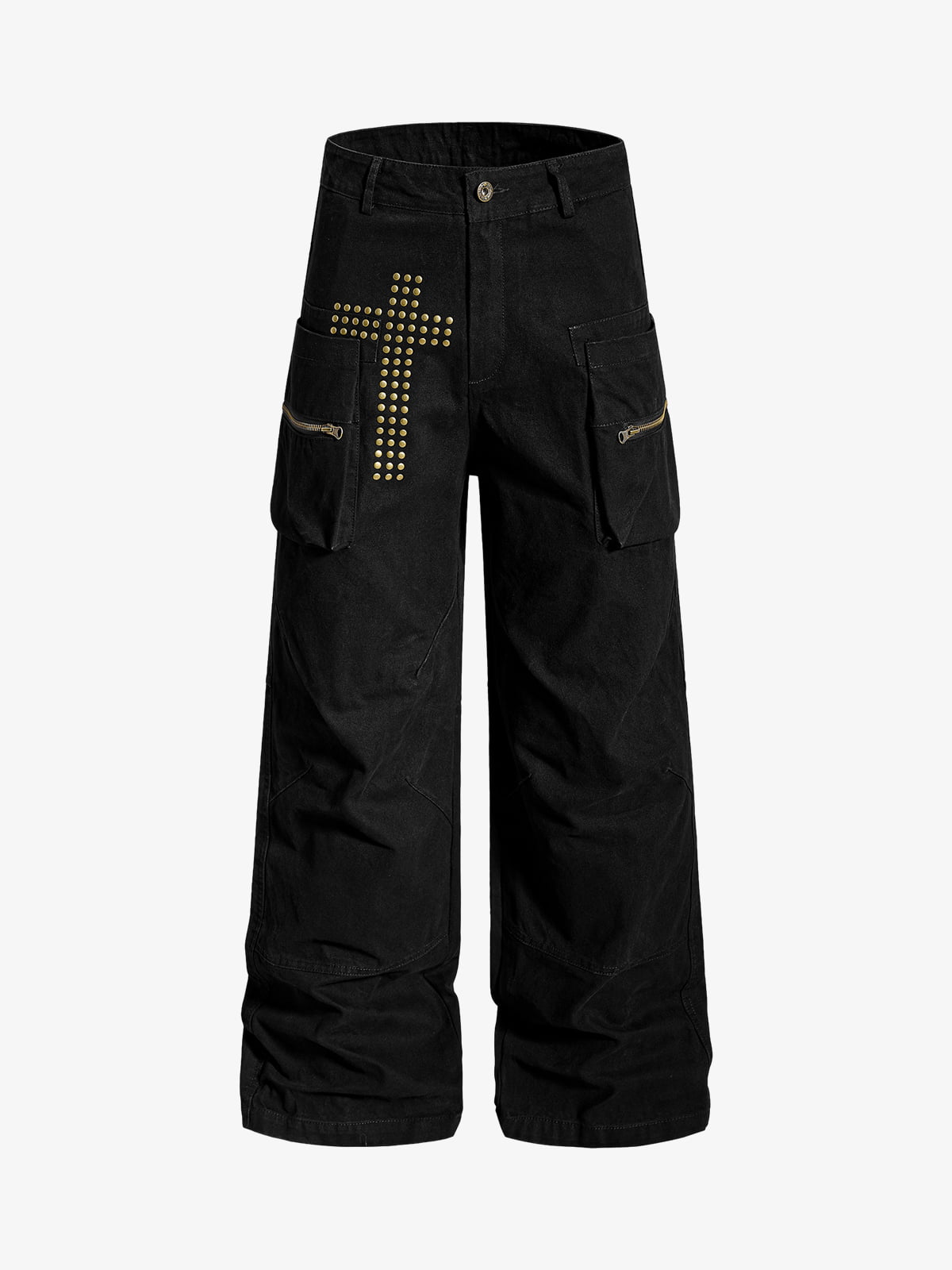 Vintage Utility Studded Cross Straight Leg Pants