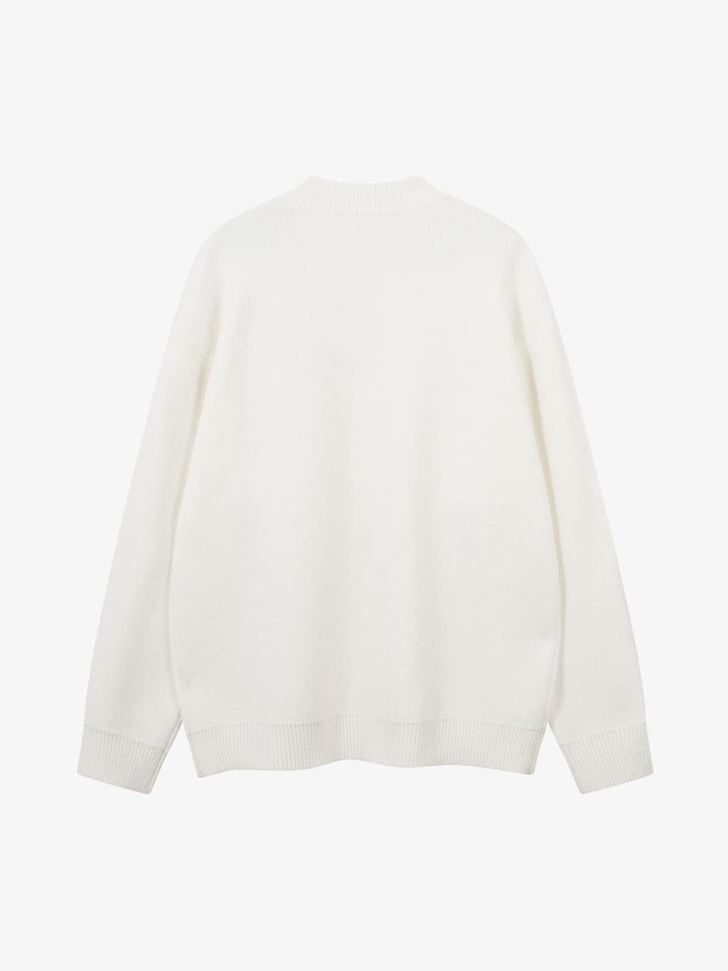 Retro Fuzzy Letter Patch Textured Knit Sweater