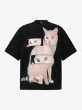Vintage Cat Graphic T-Shirt