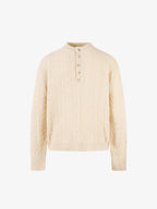 Vintage Diamond Knit Half Placket Sweater