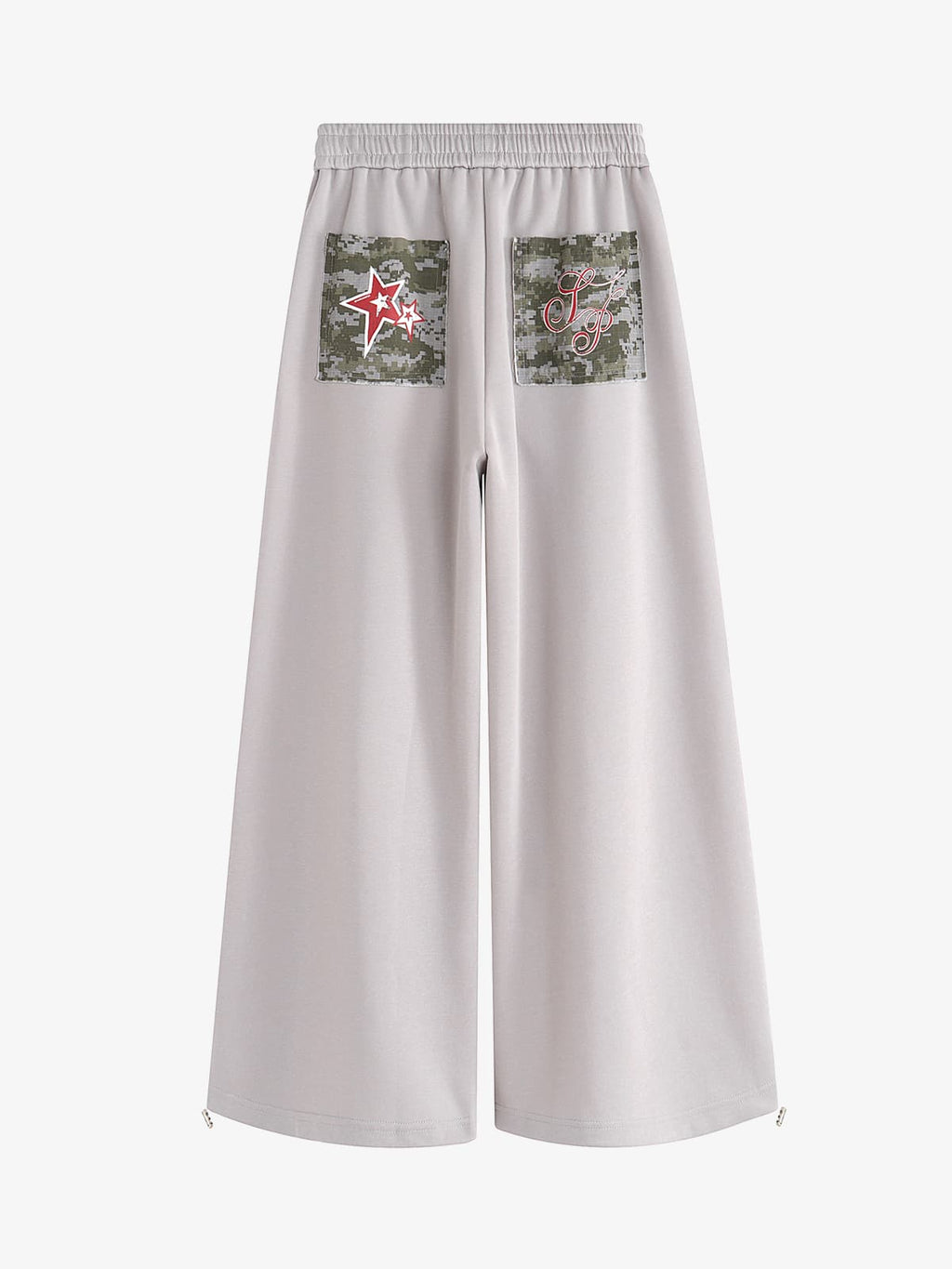 Retro Camouflage Star Patch Colorblock Casual Pants