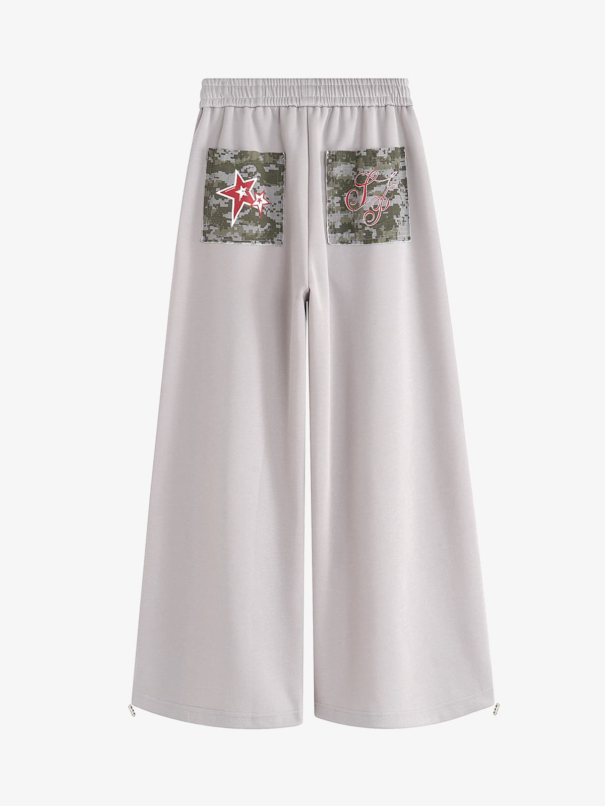 Retro Camouflage Star Patch Colorblock Casual Pants
