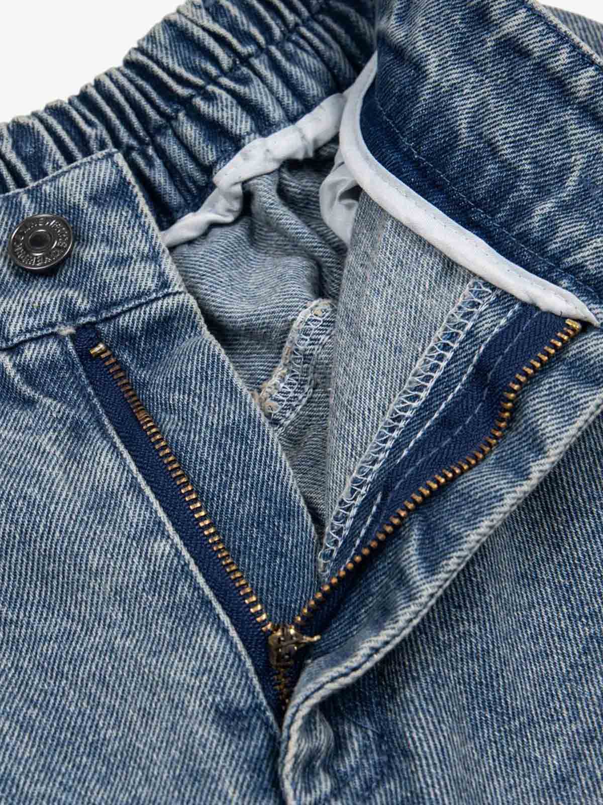 Fun Pattern Hand-Painted Print Denim Washed Jeans