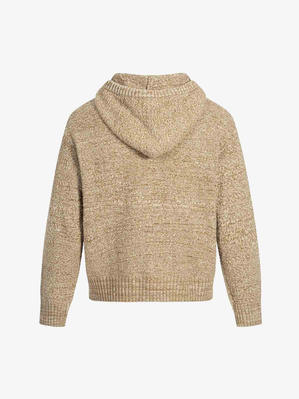 Relaxed Fit Knit Hooded Pullover Hoodie Sweater