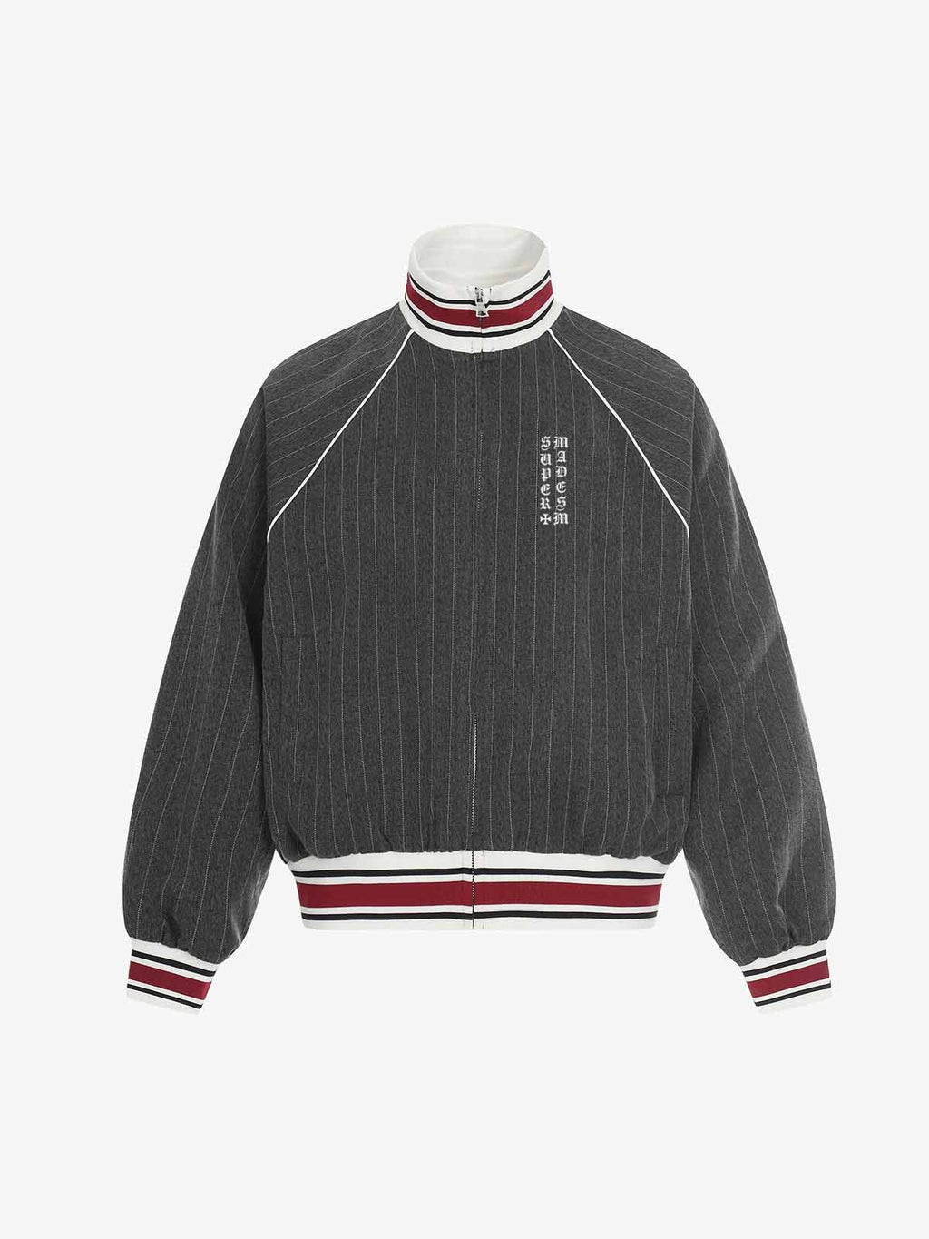 Retro Color-Blocked Striped Stand-Collar Tracksuit