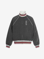 Retro Color-Blocked Striped Stand-Collar Tracksuit