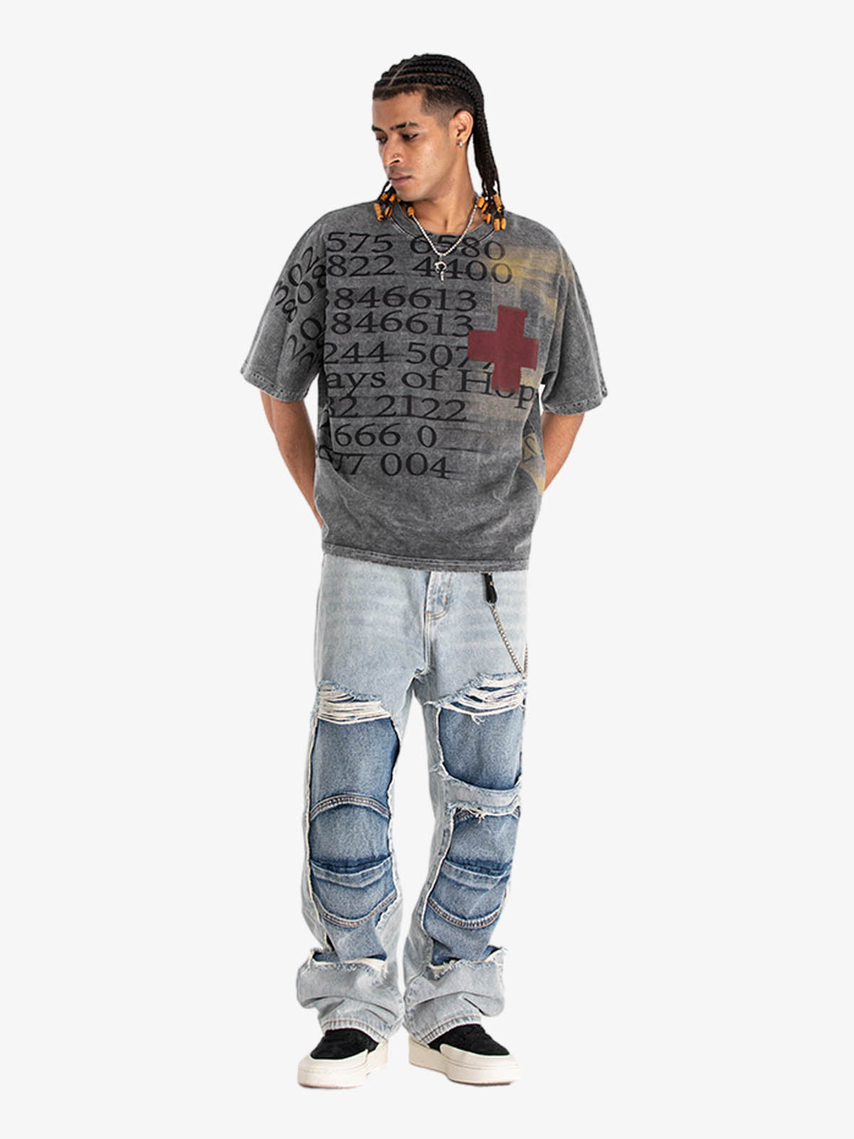 Vintage Washed Number Graphic T-Shirt