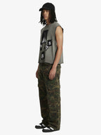 Ripped Graphic Patch Sleeveless Vest