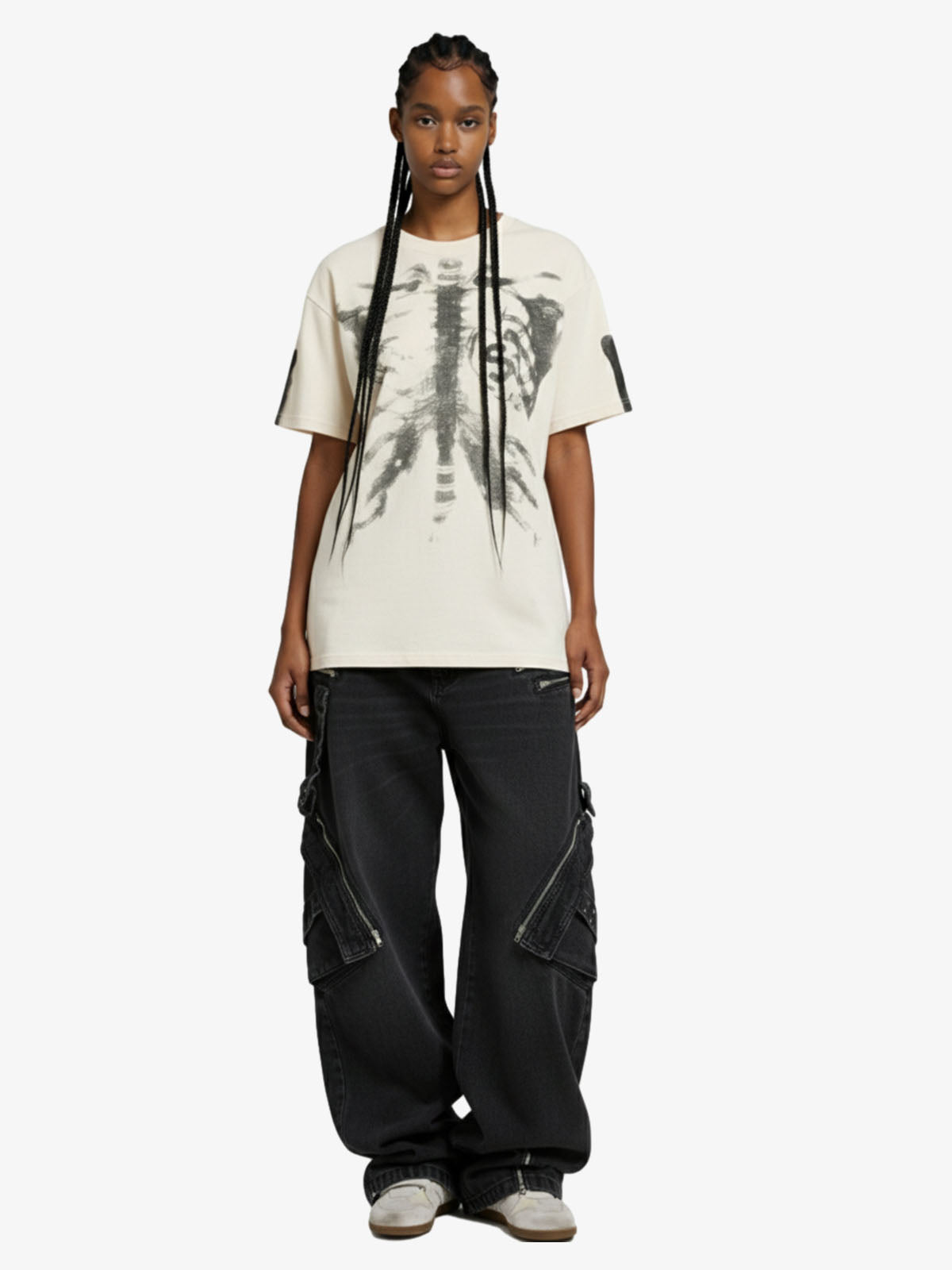 X-Ray Skeleton Graphic Waffle T-Shirt