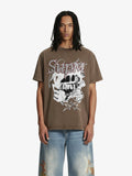 Washed Rhinestone Letter Graphic T-Shirt