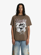 Washed Rhinestone Letter Graphic T-Shirt