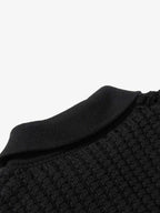 Retro Cable Knit Button-Up Collared Cardigan Sweater