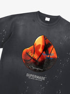 precipice Abstract Basketball Texture Graphic T-Shirt
