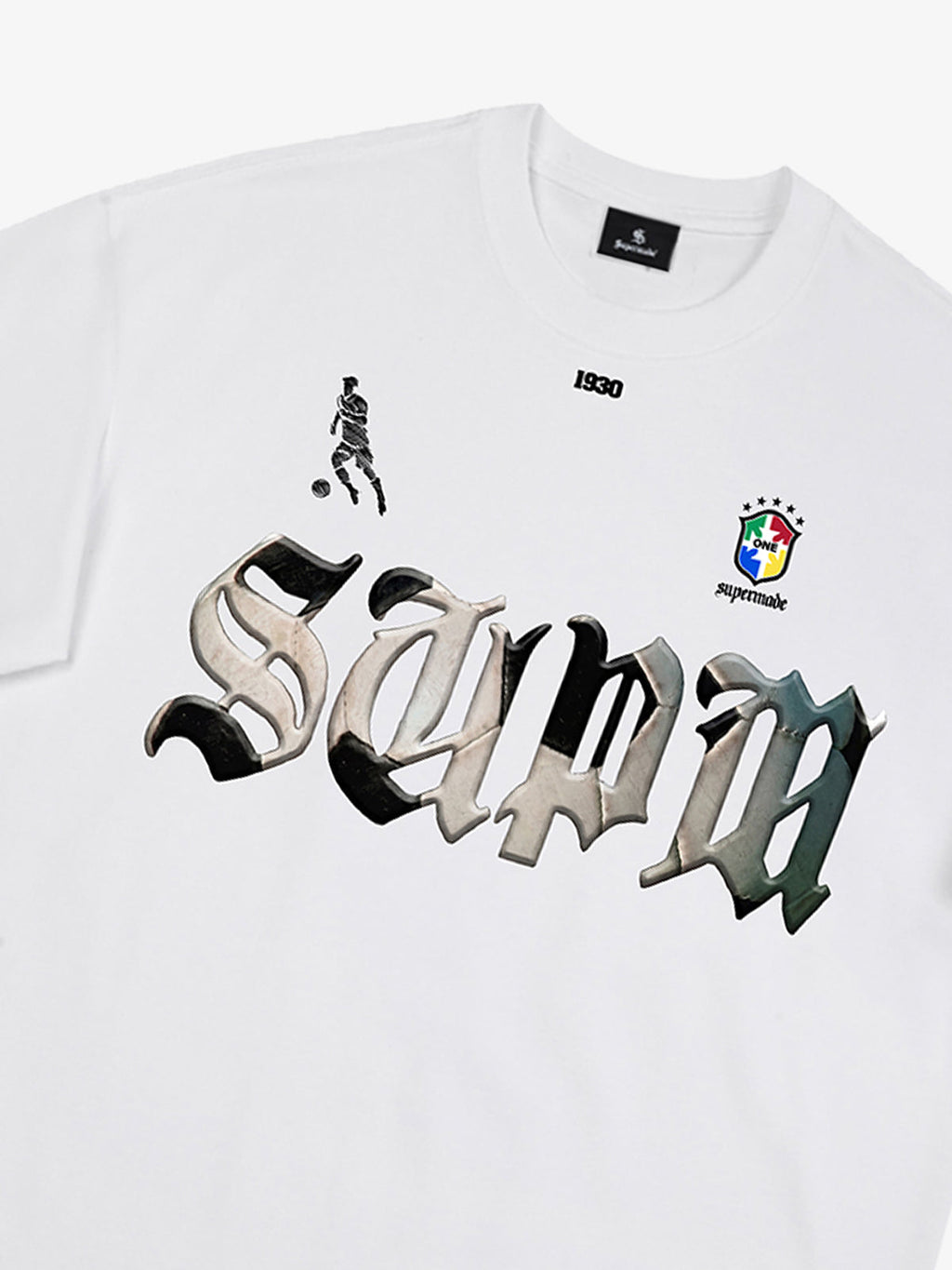Gothic "SUPM" Soccer Graphic T-Shirt