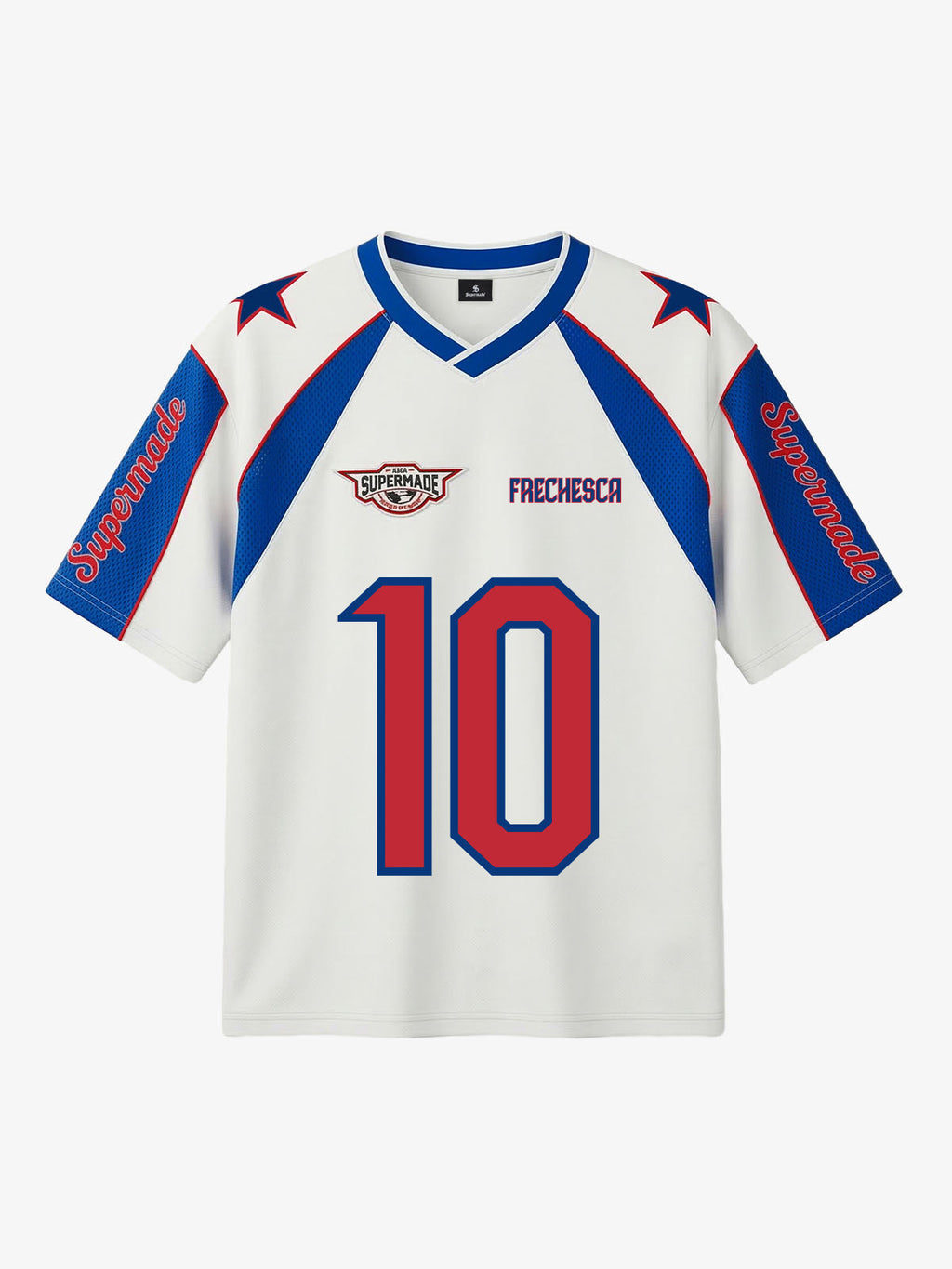 Colorblock Star Print Mesh Jersey T-Shirt